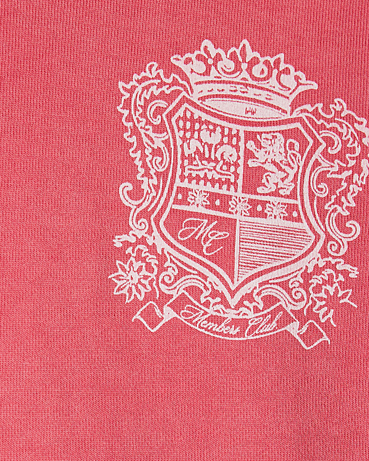 Pink Oversized Fit Members Club Crest Hoodie