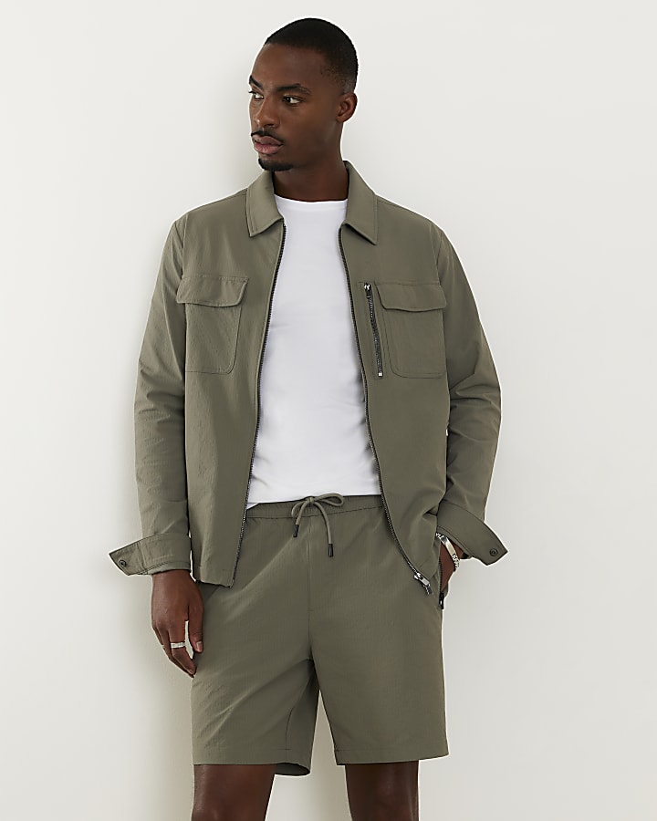 Green Skinny Fit Pull On Shorts