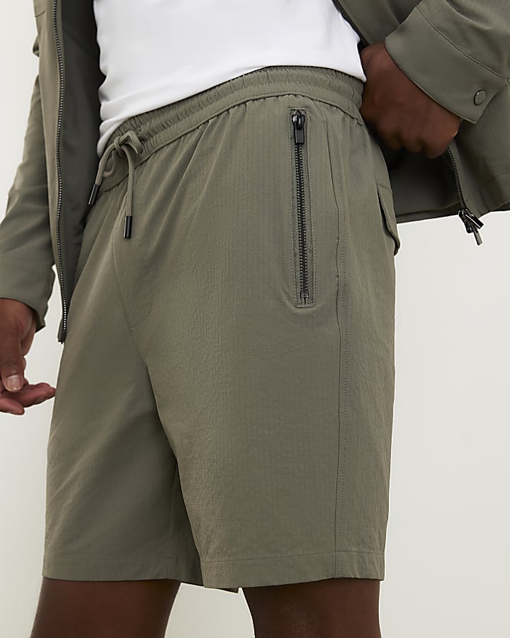 Green Skinny Fit Pull On Shorts