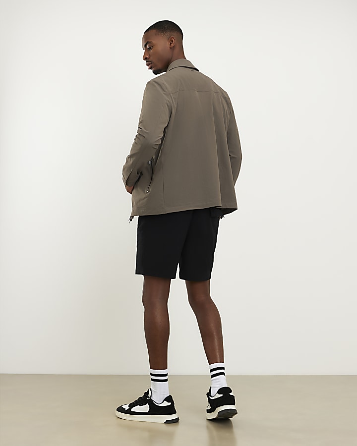 Black Skinny Fit Pull On Shorts