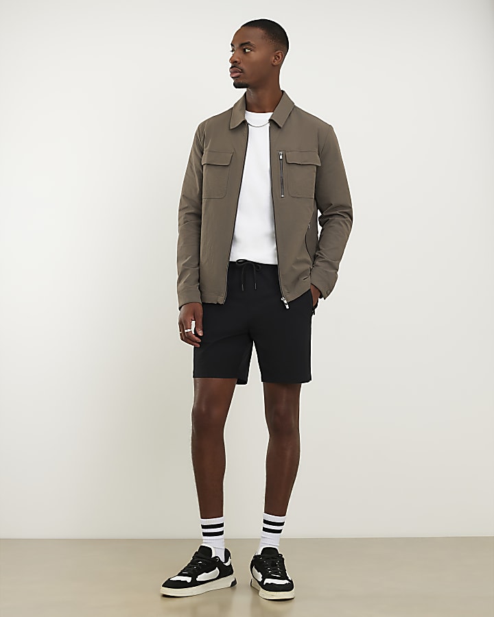 Black Skinny Fit Pull On Shorts