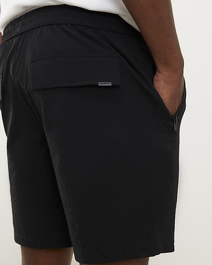 Black Skinny Fit Pull On Shorts