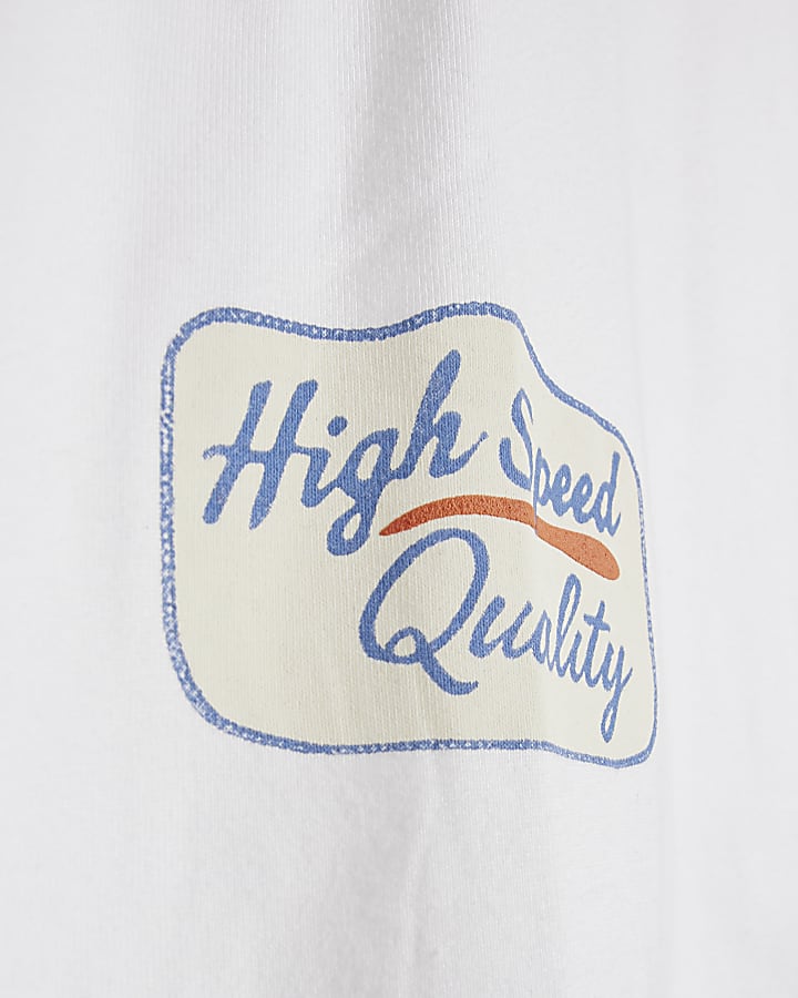 White Oversized Fit Motor Oil Bull T-Shirt