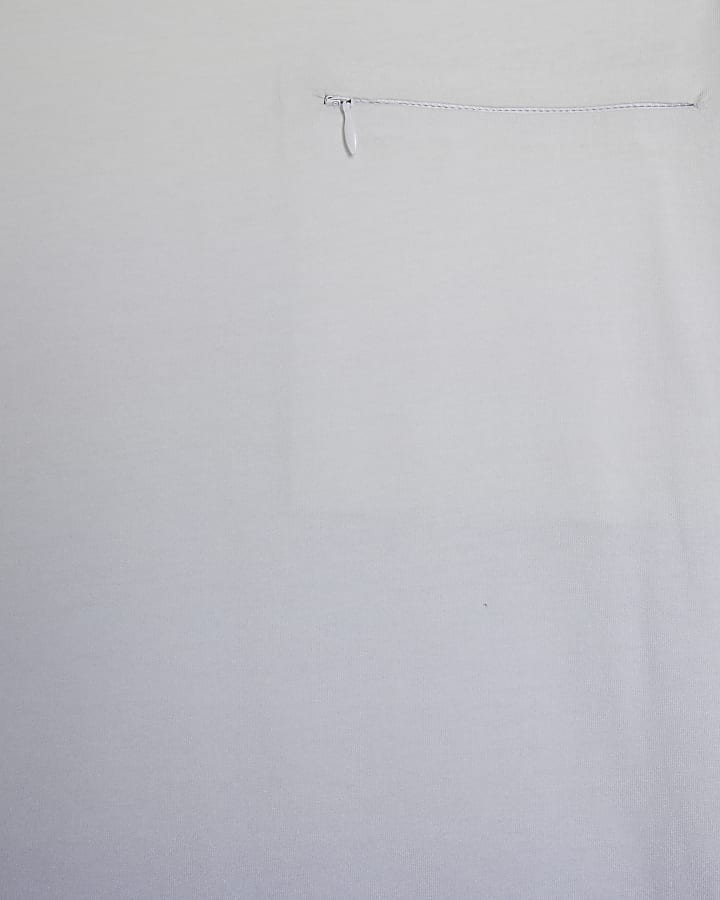 Blue Slim Fit Ombre Print T-Shirt