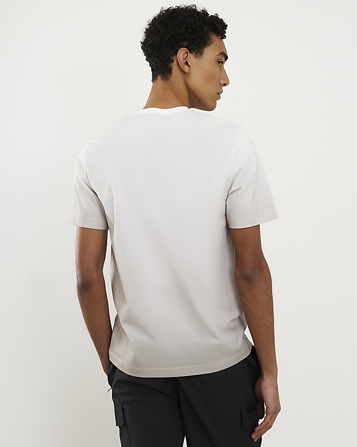 Beige Slim Fit Ombre T-Shirt