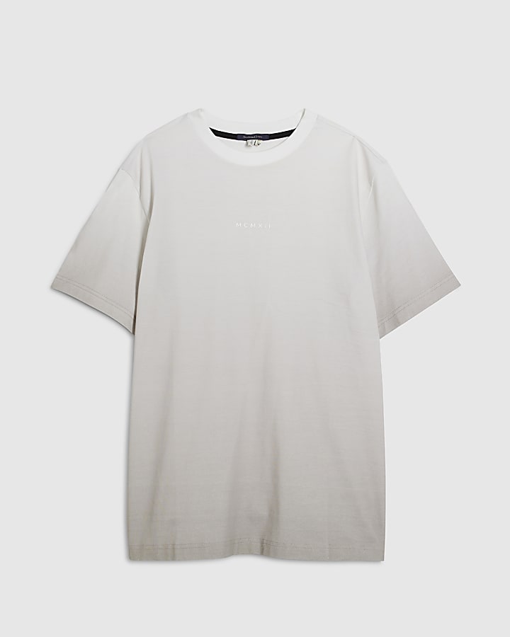 Beige Slim Fit Ombre T-Shirt