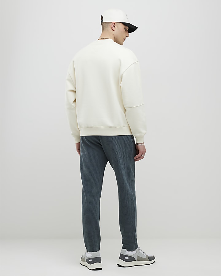 Grey Slim Fit Bubble Joggers