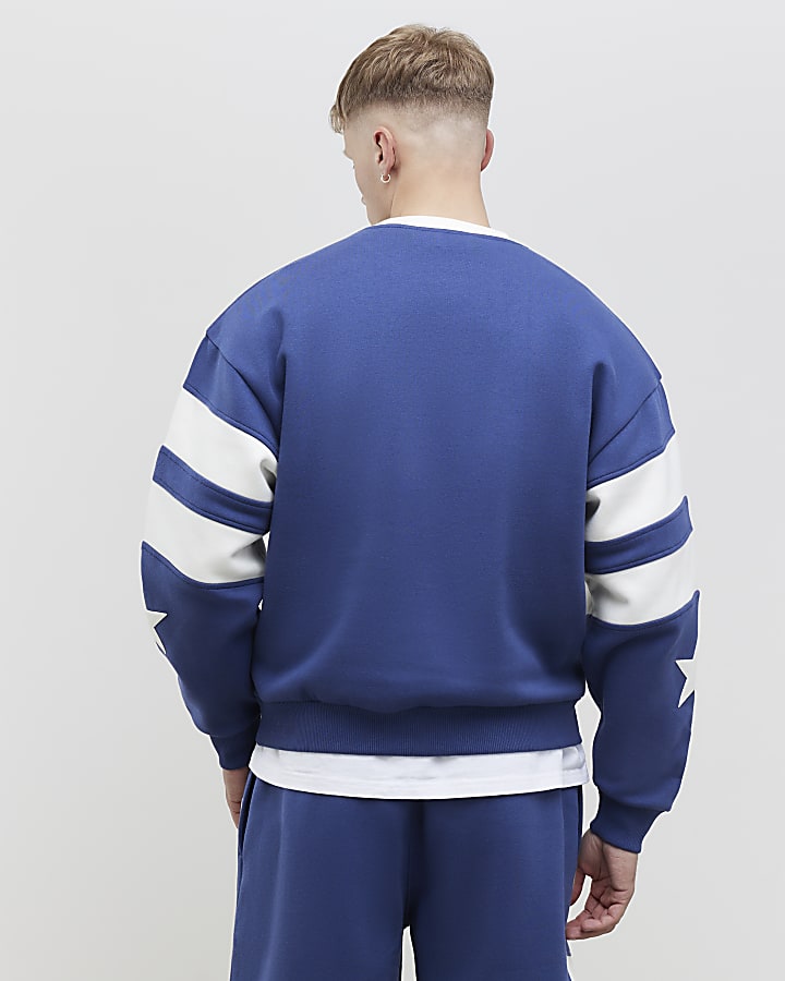 Blue Oversized Fit Mont Prix Sweatshirt