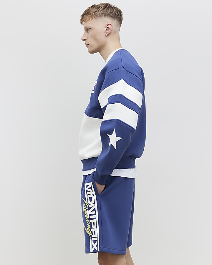 Blue Oversized Fit Mont Prix Sweatshirt