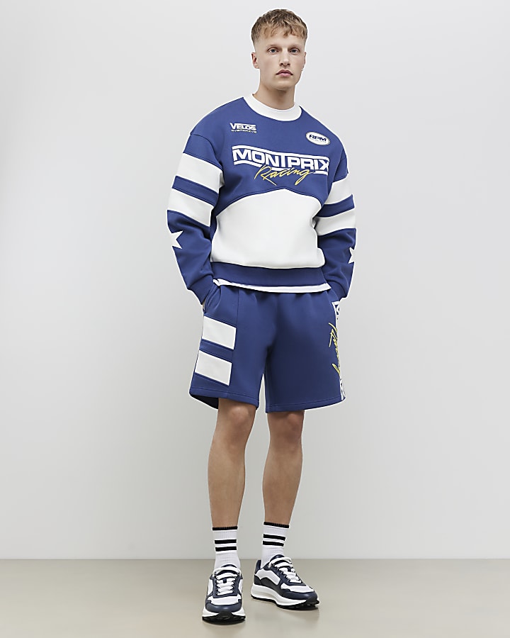 Blue Oversized Fit Mont Prix Sweatshirt