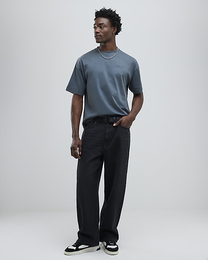 Black Oversized Fit Free Spirit T-Shirt