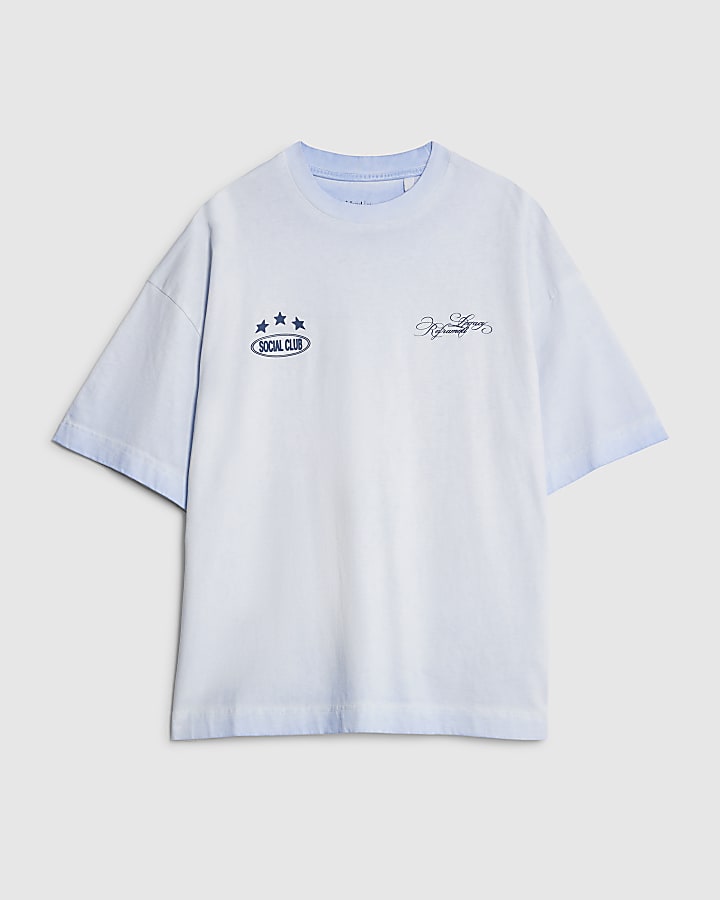 Blue Oversized Fit Common League T-Shirt