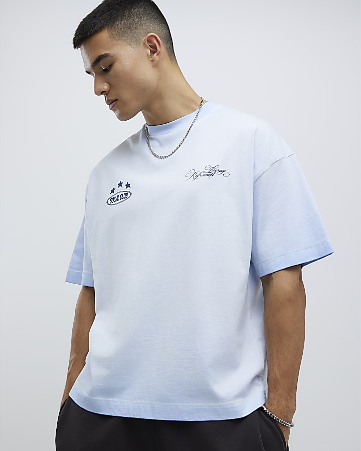 Blue Oversized Fit Common League T-Shirt