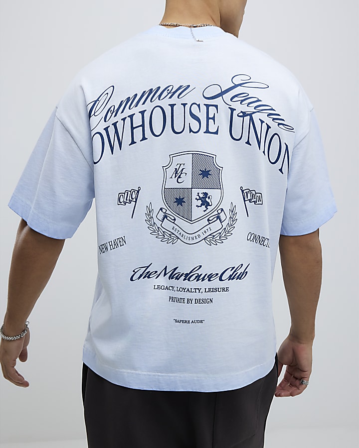 Blue Oversized Fit Common League T-Shirt