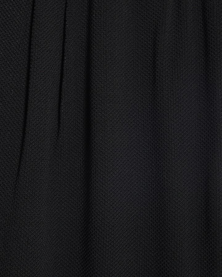 Black Regular Fit Waffle Joggers