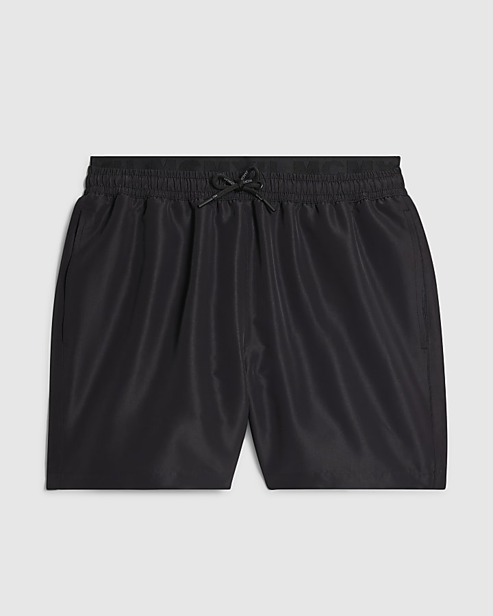 Black Regular Length Swim Short