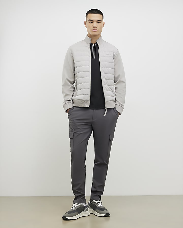 Black Slim Fit Textured Zip Tipped Polo Shirt