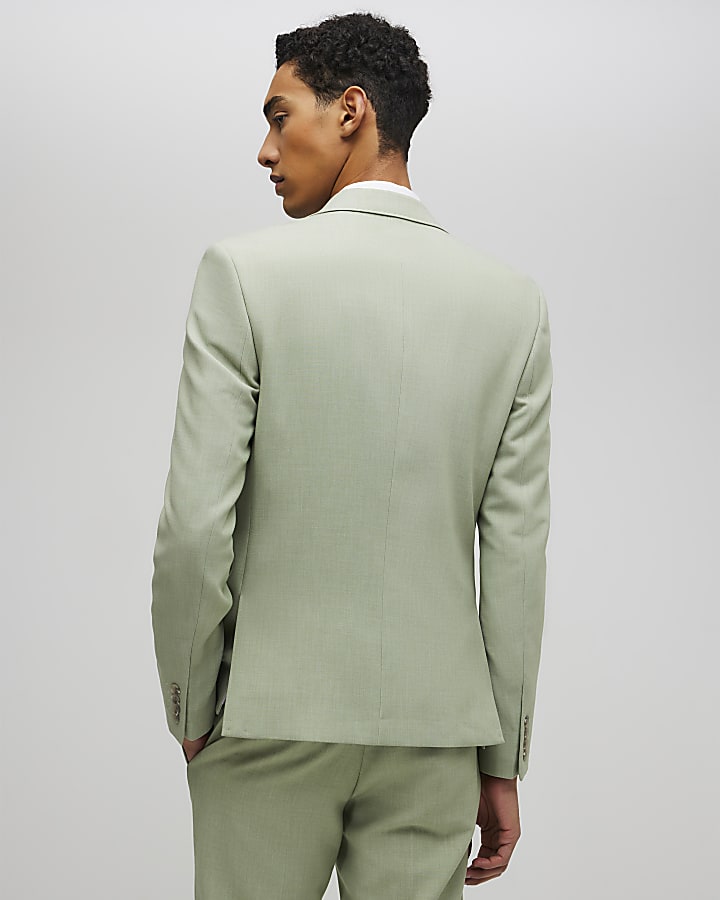 Green Skinny Fit Suit Jacket