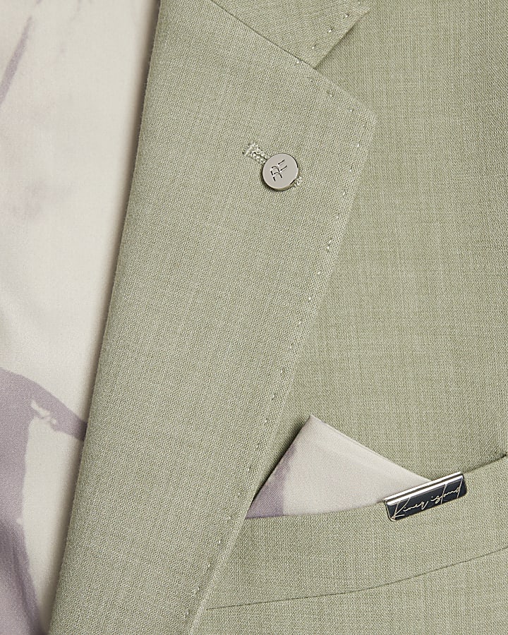 Green Skinny Fit Stretch Suit Jacket