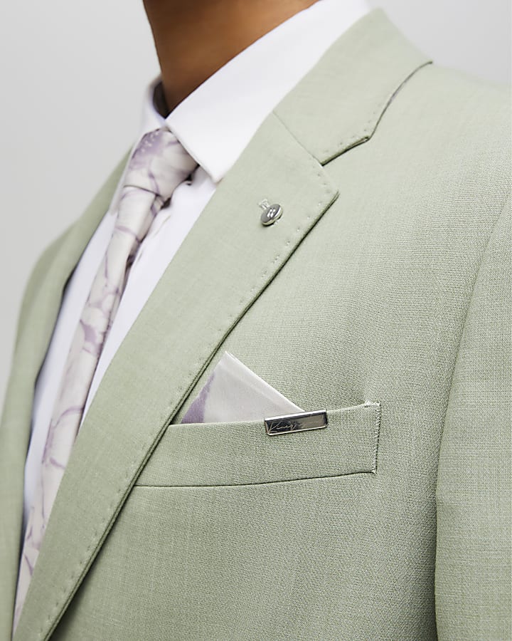 Green Skinny Fit Suit Jacket