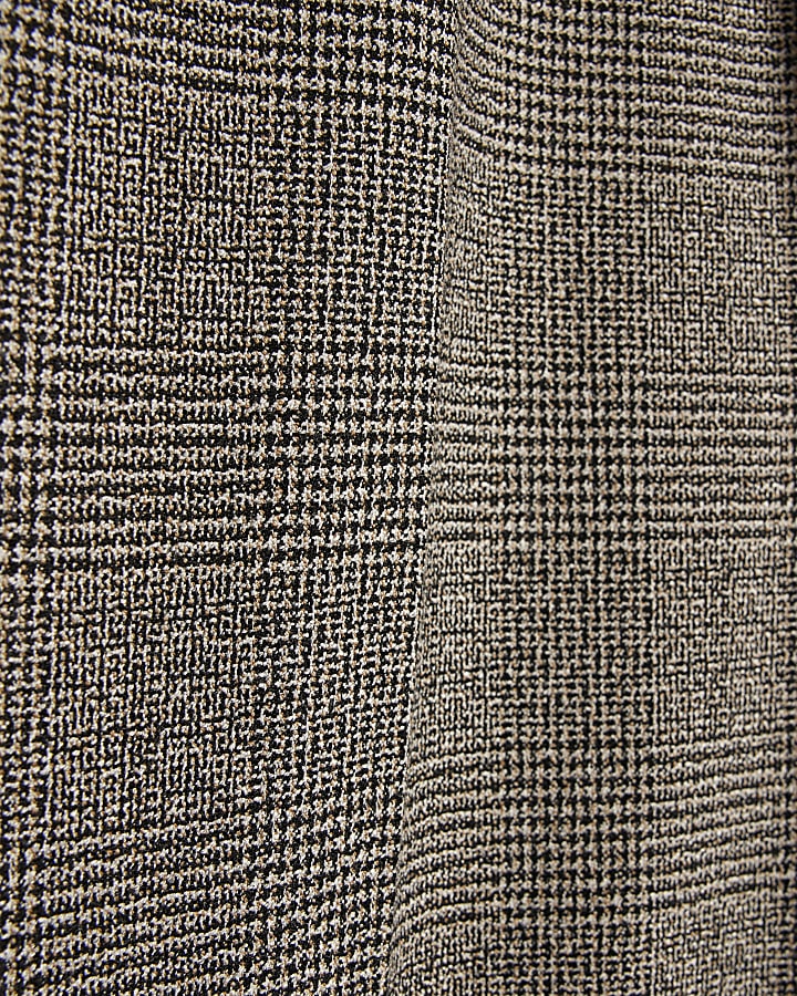 Grey Slim Fit Check Slim Suit Trousers