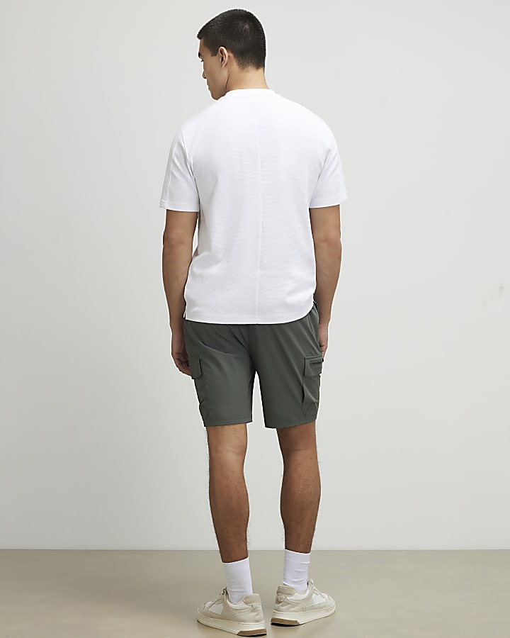 Green Skinny Fit Cargo Shorts
