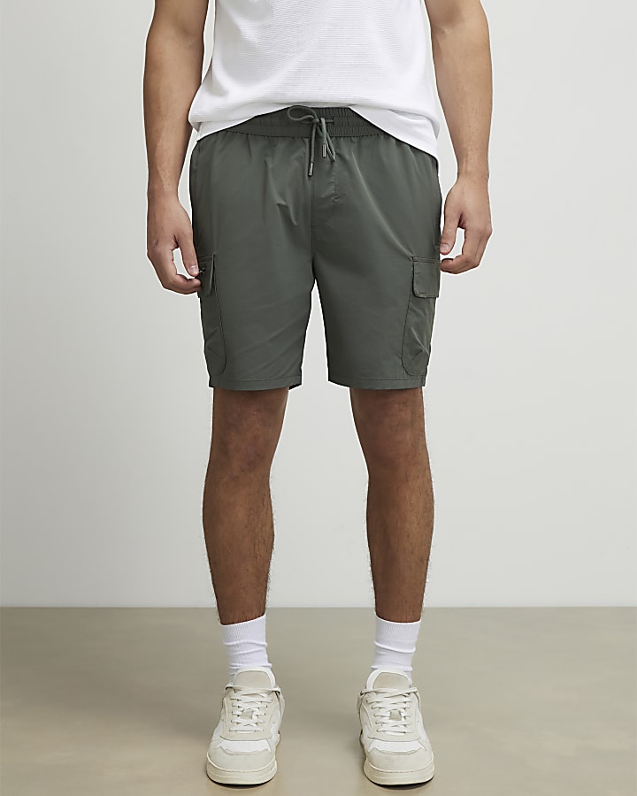 Green Skinny Fit Cargo Shorts