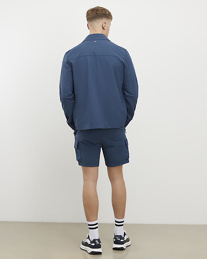 Blue Skinny Fit Cargo Shorts