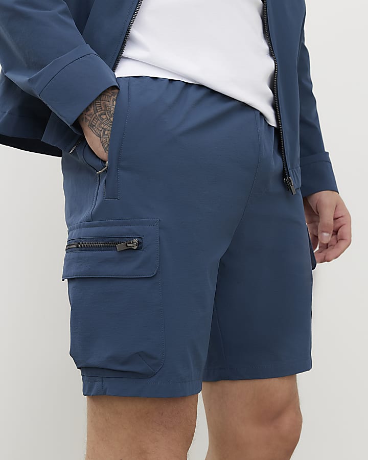 Blue Skinny Fit Cargo Shorts