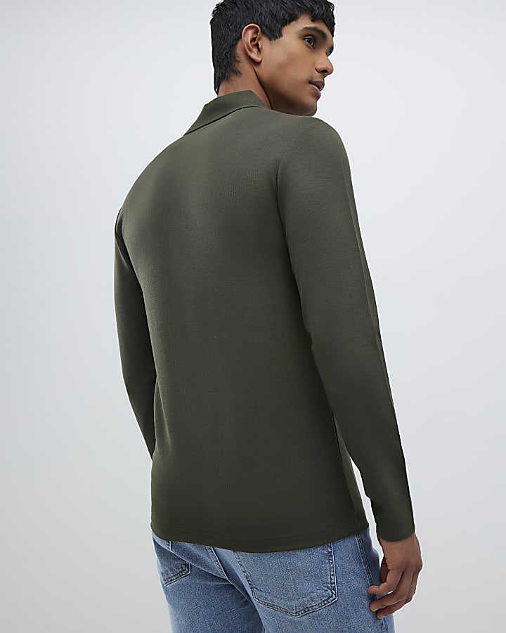 Khaki Muscle Fit Polo Shirt