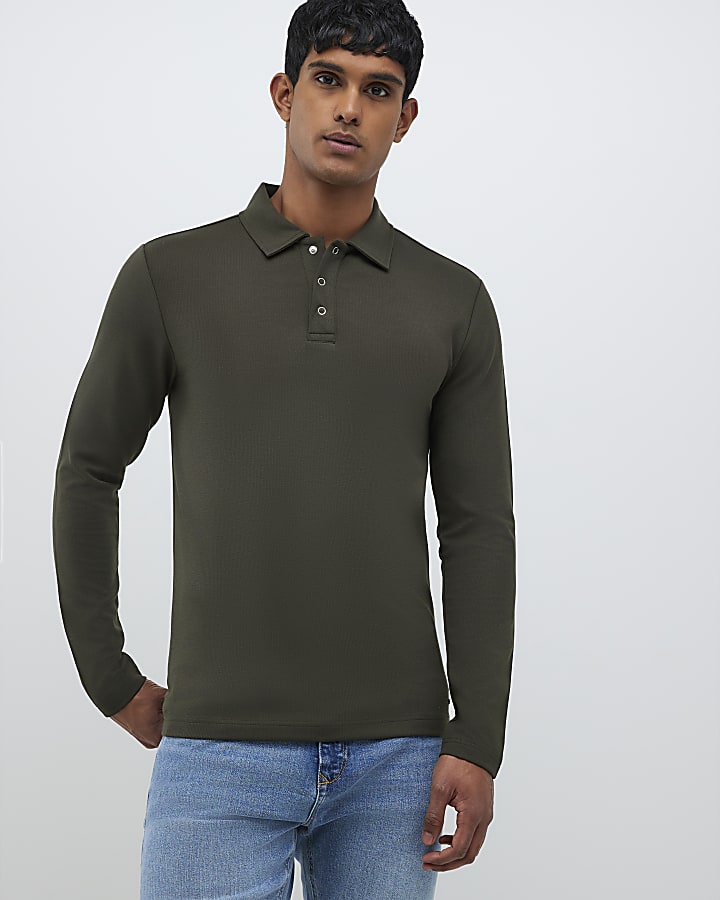 Khaki Muscle Fit Polo Shirt