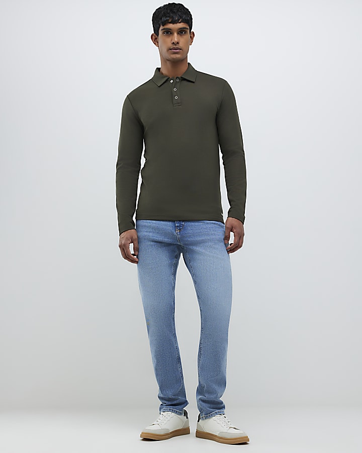 Khaki Muscle Fit Polo Shirt