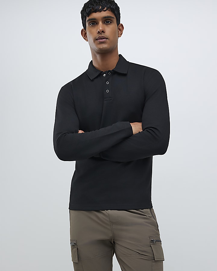 Black Muscle Fit Polo Shirt