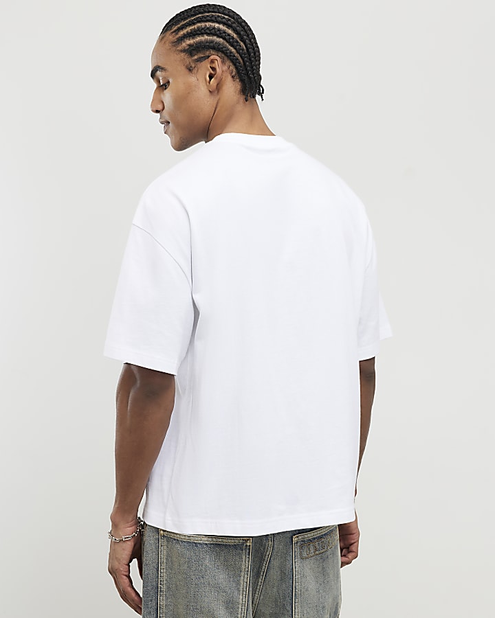 White Oversized Fit Fuel The Fury T-Shirt