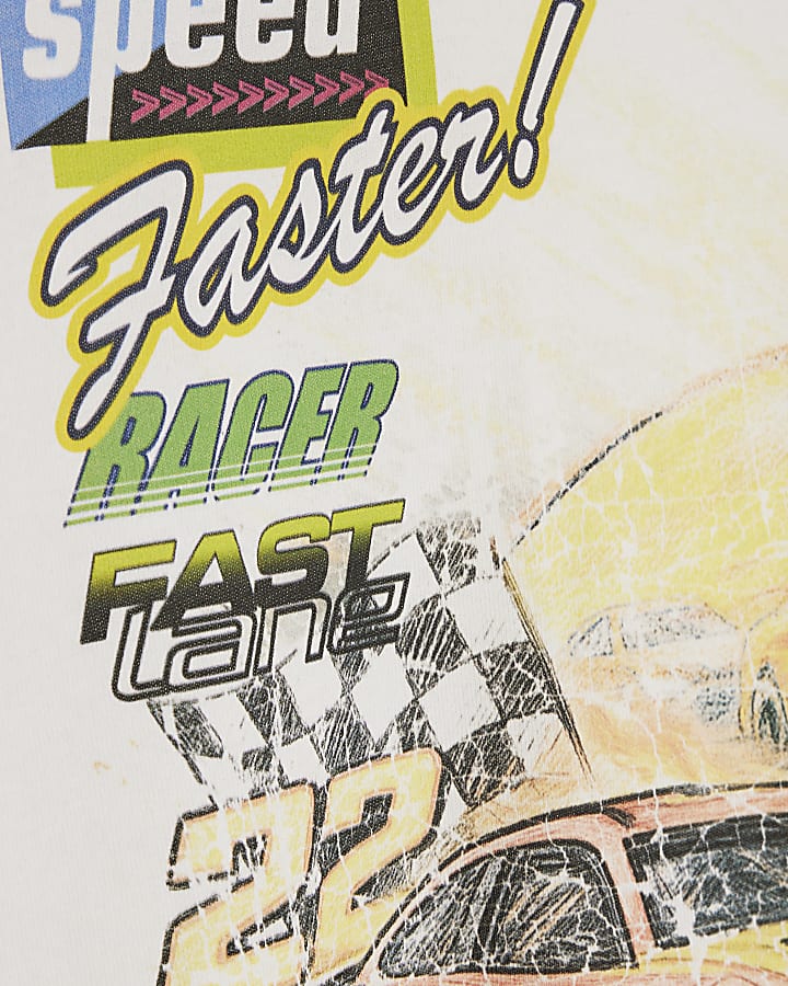 White Oversized Fit Fuel The Fury T-Shirt