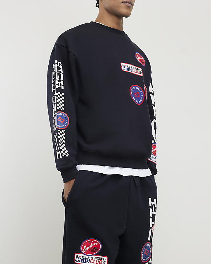 Black High Performance Badges Sweatshirt