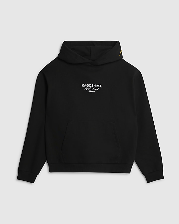 Black Oversized Fit Kagoshima Dragon Hoodie