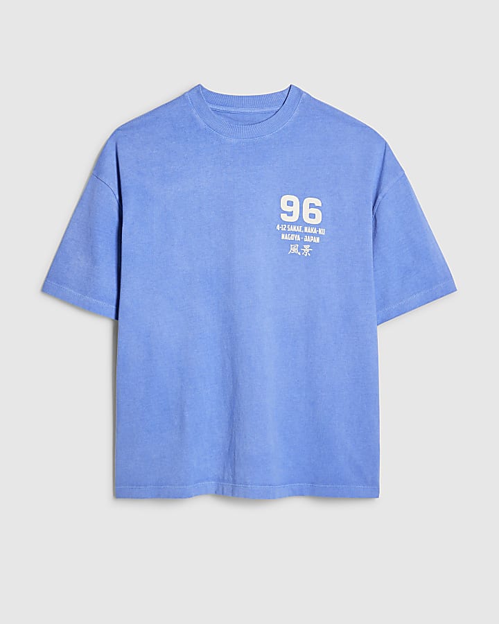 Blue Oversized Fit Nagoya 96 T-Shirt