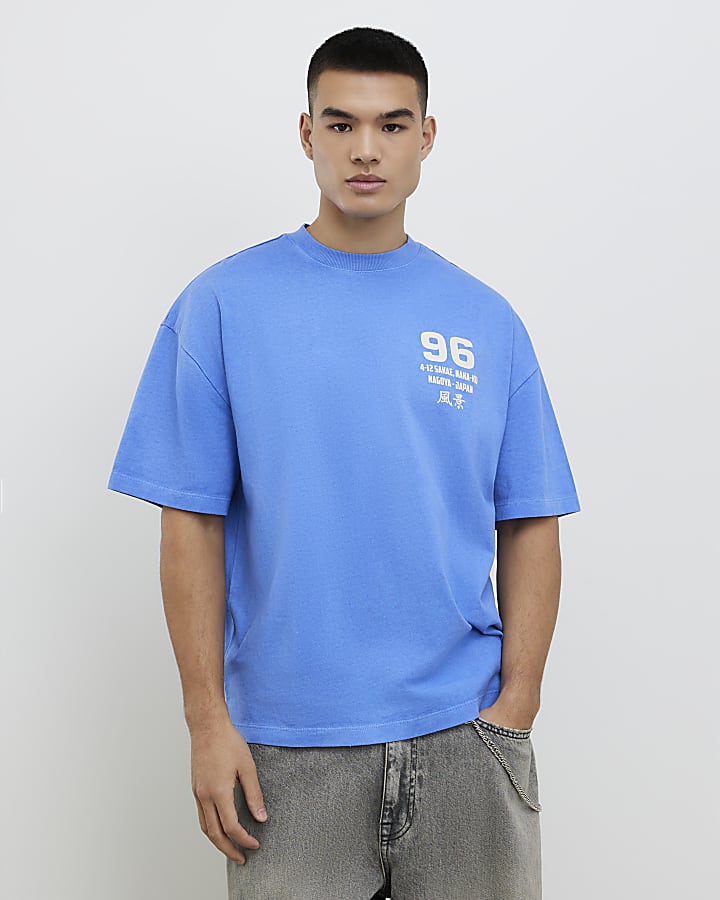 Blue Oversized Fit Nagoya 96 T-Shirt