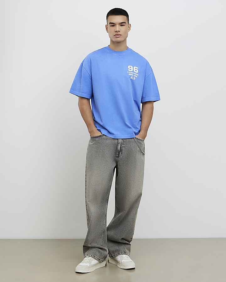 Blue Oversized Fit Nagoya 96 T-Shirt