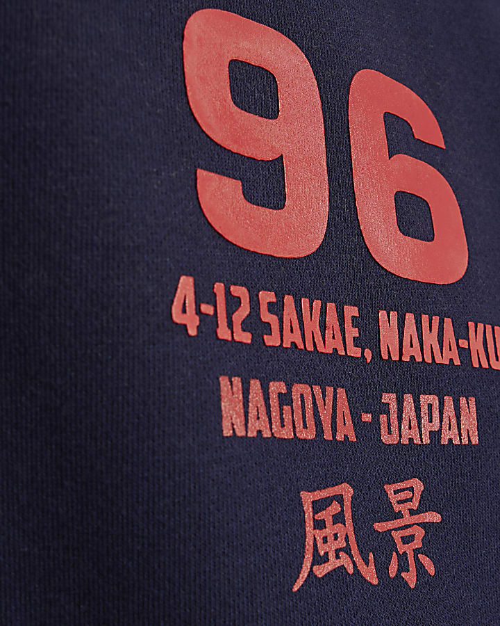 Navy Oversized Fit Naguya 96 Hoodie