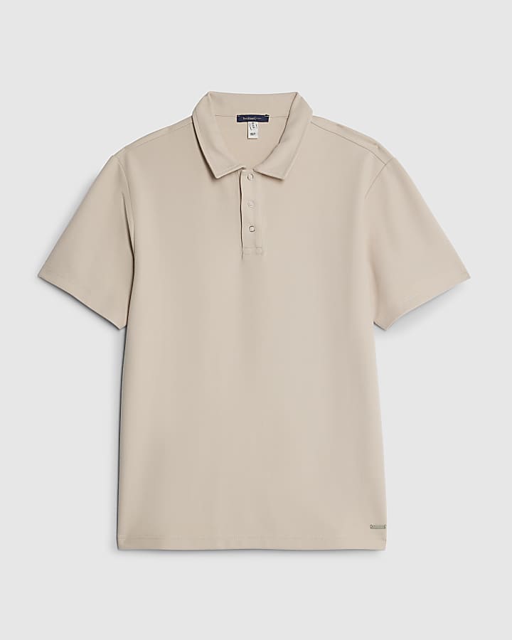 Beige Muscle Fit Polo Shirt