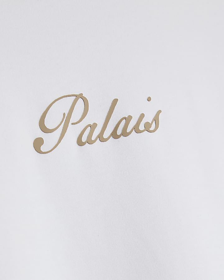 White Oversized Fit Palais Stripe T-Shirt