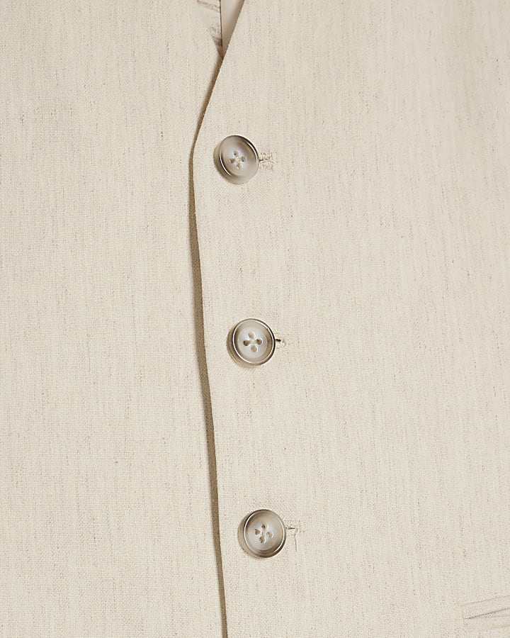 Cream Linen Blend Waistcoat
