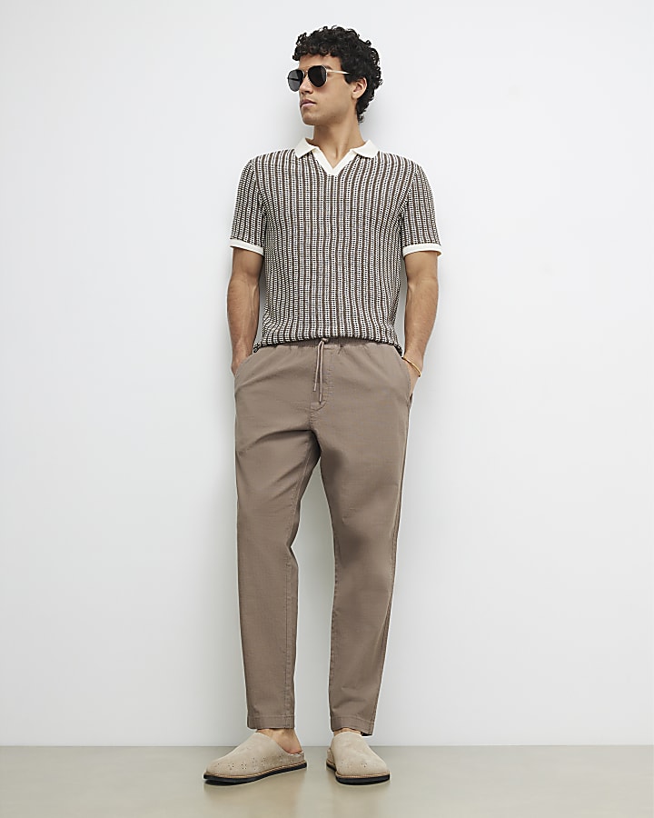 Brown Slim Fit Joggers