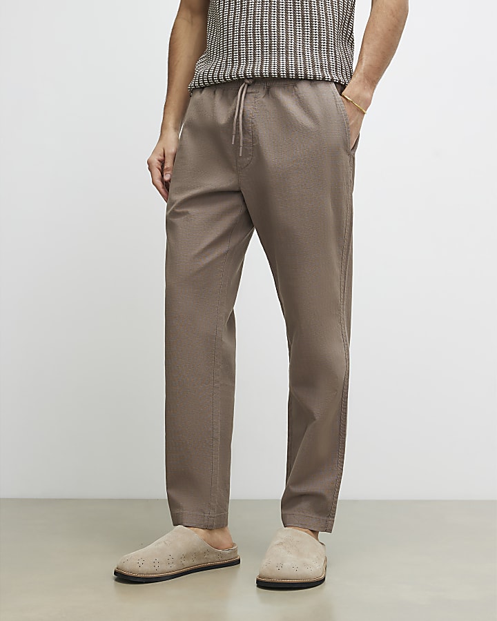 Brown Slim Fit Joggers