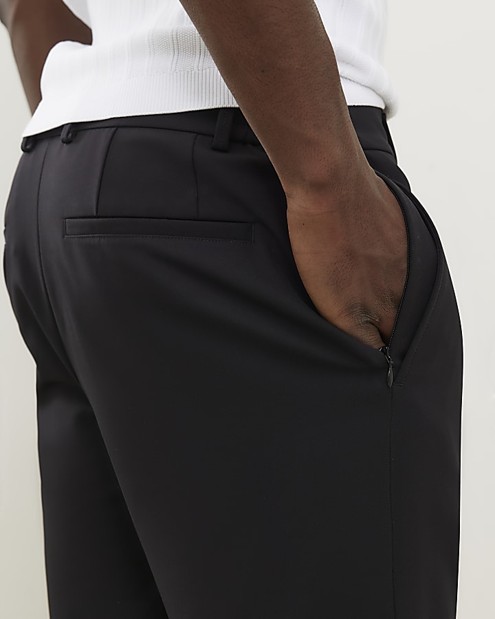 Black Skinny Fit Elasticated Shorts