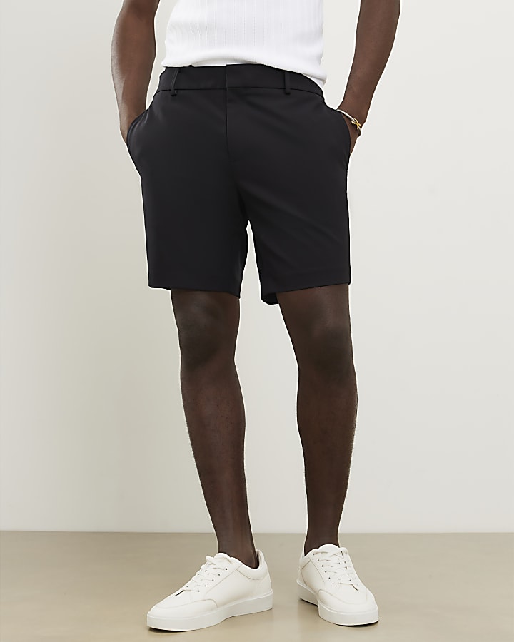 Black Skinny Fit Elasticated Shorts