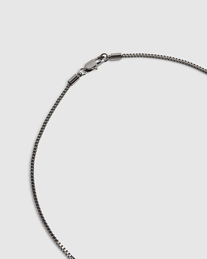 Silver Metal Double Dog Tag Necklace