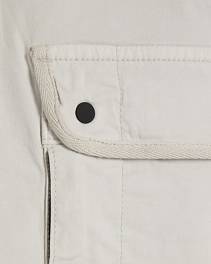 Grey Regular Fit Cargo Shorts